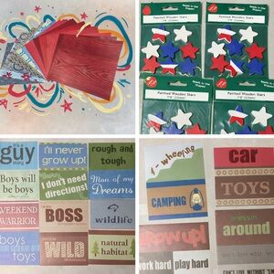 🧚🏻‍♀️ Scrapbooking Bundle Masculine Summer Theme 44 pieces